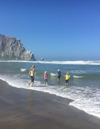 Me & the kiddos on the beach at Morro Bay